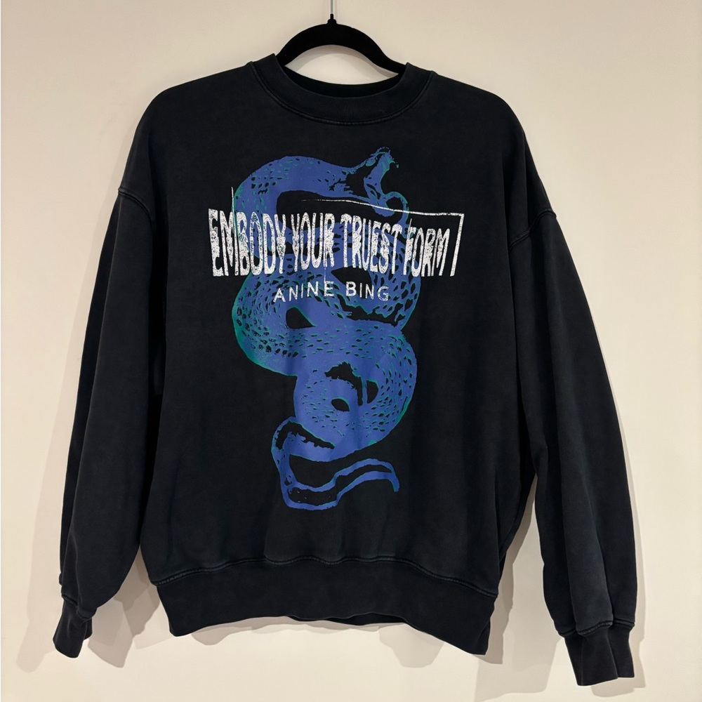 Anine Bing Snake Print World Tour Sweatshirt- Xs